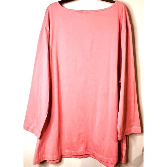 Bobbie Brooks Womens Blouse Plus 2X (20w) 3/4 Sleeves Lace On V Neck Pleated - Picture 2 of 3